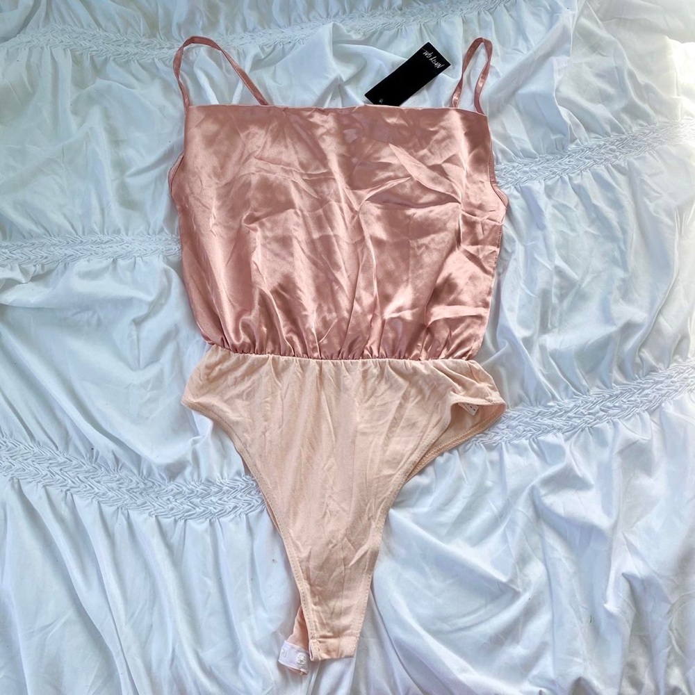 Pink Satin Nasty Gal BodySuit
